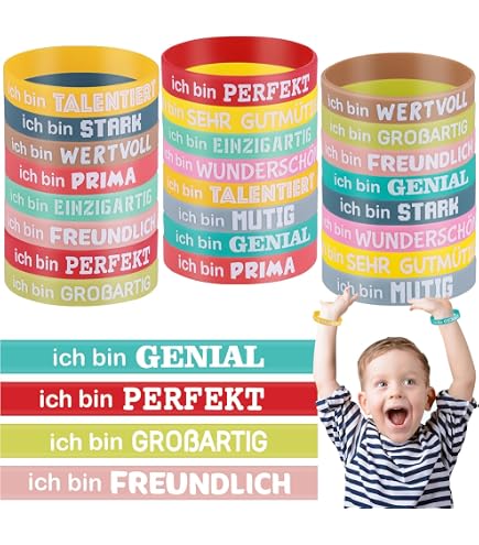 24x Motivationsarmbänder Mit Sprüchen – Positives Denken Für Groß & Klein