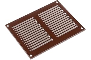 Steinberg14 Brown 200x150mm Metal Air Vent Grille Cover with Insect Mesh - 8x6 inch Ventilation Cover
