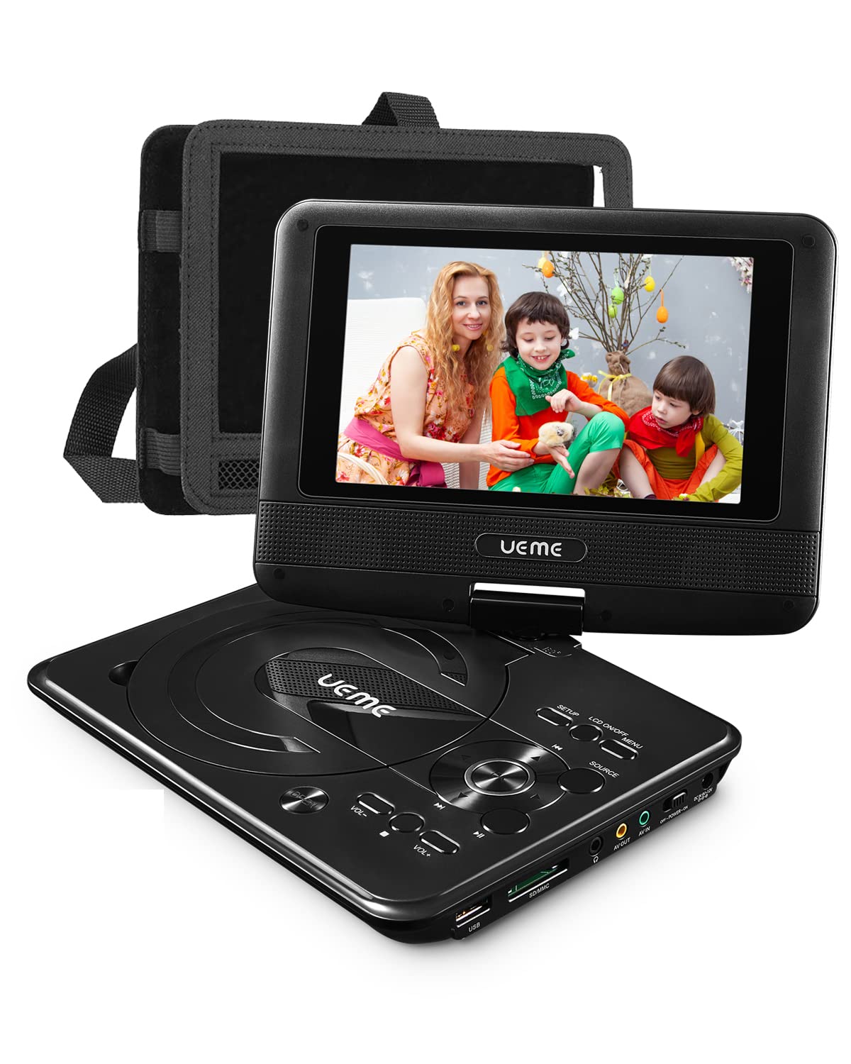 UEME Mini DVD Player Review: 7" Swivel Screen, Rechargeable Battery, Car Mount - Region Free!