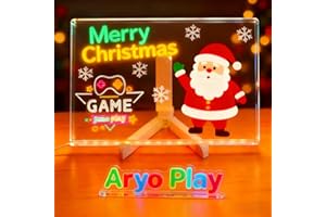 ARYO PLAY 11.8"X7.9" Acrylic LED Drawing Board with 12 Color Markers, LED Note Board with Color, Dry Erase Board w/LED Light, Glowing Memo, Ideal for Office/Home/Kids/Gifts
