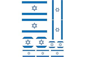 Daged Lot de 11 drapeaux d'Israël autocollants - FS