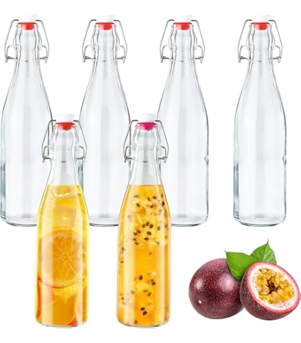 24 Glazen flessen 750ml met beugelsluiting herbruikbare glazen flesjes om te vullen, beugelfles, glass bottle drinkfles water fles sapfles met beugelsluiting oliefles fermentatie pot