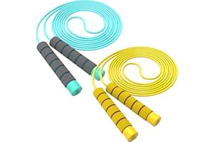Svkiyang Skipping Rope Kids,Skipping Ropes For Children Adjustable 2 Pack,Comfort Sponge Handle,Tangle Free Jump Rope For Kids Girls Boys