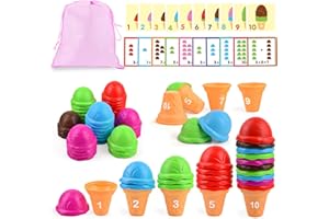 SOTODIK Ice Cream Counting and Color Sorting Stacking Toys for Kids Boys Girls EIS Spielzeug,Montessori Preschool Kindergarten Learning Activities Fine Motor Skill Toys, Number Math Games Learning Toy Gifts