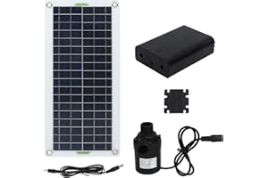 AQXREIGHT Pompa dell'Acqua a Energia Solare, Kit 30W Silicio Policristallino 800L per Campeggio e Serra