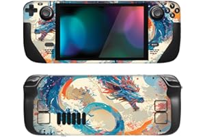 PlayVital Full Set Schutz Skin Decal für Steam Deck LCD, Custom Stickers Vinyl Decal Folie Faceplates Klebefolie für Steam Deck OLED Handheld Gaming PC–Drachenelysium