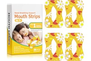 NODCOWS 30pcs Mouth Tape, Cinta Bucal para Dormir, TapóN de Ronquido, Mejora la Calidad del Sueño, Myotape infantil, Parche Corrección boca Abierta Niños Adultos (Fase 1)