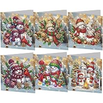 Generish DIY Diamond Painting Grußkarten Set Weihnachten – 6 Karten, 5D Strass, Für Kinder & Erwachsene