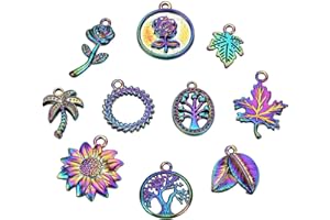 BEEFLYING Regenbogenfarbene Charms-Anhänger aus Legierung Bunte westliche Charms-Anhänger für DIY-Armband Halskette Ohrringe Schmuckherstellung