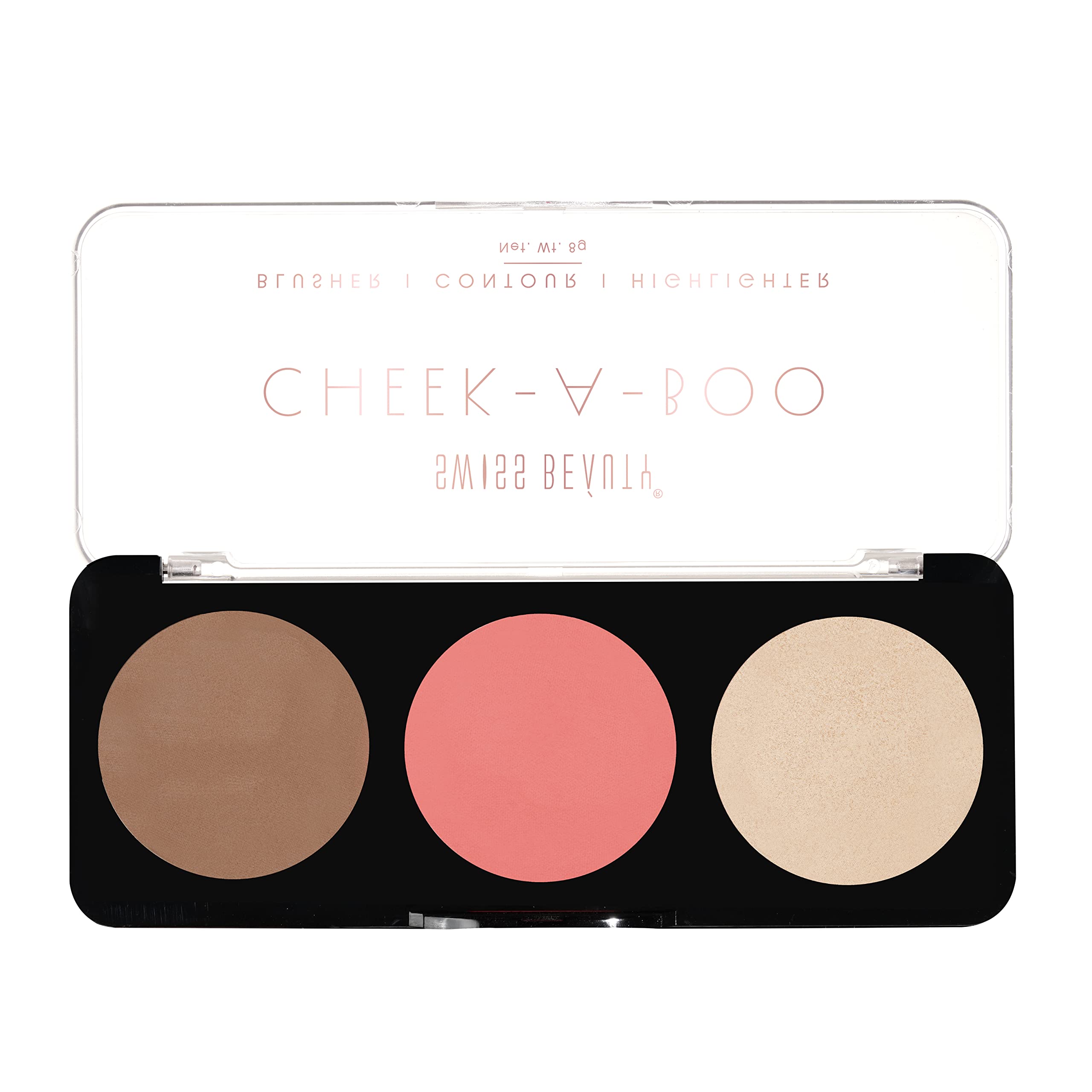 Swiss Beauty Cheek- A- Boo Face Palette With Blusher, Contour And Highlighter | Highly Pigmented And Easy To Blend Shades | S