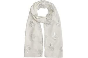 heekpek Foulard Echarpe Femme Echarpe Foulard Paillettes Imprimé Écharpe Foulard Wraps Foulard Imprimé Mûrier Femme Mode Foulard Paillettes- Taille Unique