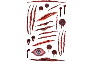 TOP TATS HALLOWEEN SCARS LARGE CAT SCRATCHES CUTS WOUNDS FAKE BLOOD FANCY DRESS TATTOOS COSTUME OUTFIT