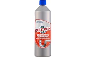 Fulcron 2559 Sgorgante Tubature, Stura scarichi rapido e Sicuro, Disotturante per Ogni Tipo di residuo, Formula disgorgante Adatta a WC, Lavabi, Doccia e Bidet, Incolore, 1L, 1 pezzo