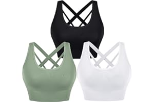 Leversic Reggiseno Sportivo da Donna Reggiseno Yoga Top Fitness Donna Imbottito Senza Ferretto Reggiseni Push Up per Yoga Jogging Gym S-XL