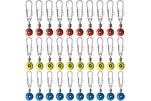 CRLLDPM 60 Pcs Emerillon Baril de Pêche, Agrafes de Pêche, Haricot Espace de Pêche, Connecteurs de Flotteur de Pêche en Acier Inoxydable, Accessoires de Pêche, 3 Tailles