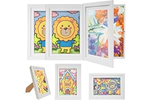 Dachiy Marco Para Dibujos Infantiles Paquete De 3, A4 Marcos con Profundidad, Marcos Para Dibujos Infantiles, Portarretratos Arte Infantil, Marcos Artísticos Para Almacenar O Exhibir Obras De Arte