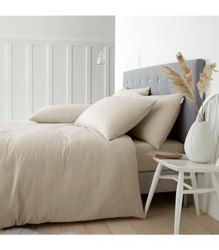 Catherine Lansfield Bedding Seersucker King Duvet Cover Set With