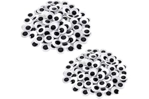 BFUZXY 200 unidades de ojos móviles autoadhesivos, ojos grandes, ojos adhesivos autoadhesivos para manualidades, ojos saltones, autoadhesivos, grandes para manualidades, decoración y álbumes de recortes,