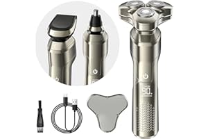 ETENTOUS Electric Razor for Men, Electric Shavers for Men Cordless Rechargeable 3D Shaver for Men, Wet/Dry Mens Shaver, Waterproof Electric Razor Grooming Kit