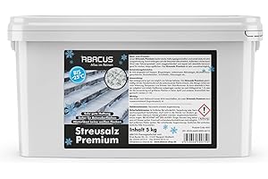 ABACUS® Streusalz, umweltverträgliches Streumittel, Auftausalz mit Langzeitwirkung, Streugut bis -25 °C, Winterstreu, Taumittel – Streusalz Premium 5kg (4049)