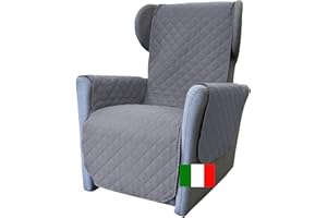 Moonange - Funda para Poltrona - Funda sofá - Asiento 55 cm - Funda para sillón Impermeable - Protector de Muebles Reversible - Antimanchas - Antideslizante - Resistente a los arañazos - Color Gris