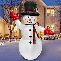 Décoration Gonflable Noël 3,66 M - Bonhomme Pain D'épices Géant Avec LED, étanche IP44