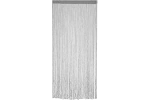 ALWODICI String Curtain 100x200cm Door Curtains Fringe Curtain Beaded Door Curtain Fly Screen Tassel Curtains Suitable for Decorating Doorways Blinds and Partitions In Living Room,Bedroom,Cafe (Silver gray)
