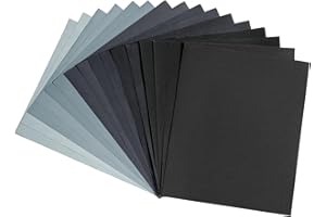 CAREHABI 16 pezzi Set di carta vetrata Fein 5000 4000 3000 2000 1500 1200 1000 800 carta abrasiva bagnata e asciutta per auto, mobili in legno, metallo, pietra, vernice, vetro, 23 x 28 cm