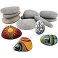 15 Stück Steine Zum Bemalen 5-8cm - Weiße Kieselsteine Für DIY & Deko