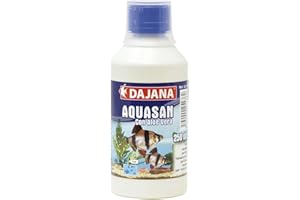 ICA Dajana Acondicionador Aquasan con Aloe Vera, Anticloro Instantáneo Que Elimina Cloro, Cloraminas y Metales Pesados, Efecto Calmante y Protector de Mucosas para Peces, 250ml