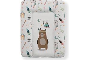 Kikido Cambiador Bebe 50x70 - Teddy - Colchoneta Cambiador Bebé Impermeable, Suave y Portátil - Colchón Cambiadores para Cómodas, Mesas y Viajes - Medida Universal 70x50