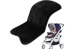 Anulely Baby Pushchair Seat Liners 78 X 35cm Faux Sheepskin Pram Liner Stroller Cushion Breathable Baby Stroller Seat Pad Liners For Most Baby Strollers, Car Seat, Baby Carrier
