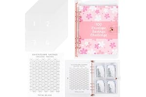 DREAKU 100 Envelope Challenge Binder, Easy and Fun Way to Save $5,050 Cash Binder, 2024 New Envelope Saving Challenge UK, Budget Binder with Cash Envelopes for Budgeting and Saving Money