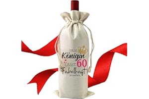 ‎VELENTI 60 Geburtstag Geschenk für Frauen - Geschenktasche Weintasche mit lustigem Spruch - Frauengeschenke Geburtstagsgeschenk Damen Geschenk lustig Frau Mama Mutti Schwester Tochter - für Weinflasche