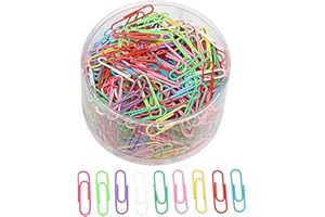 NUOSHEN 500 pcs Paperclips, sicai 33mm Company trombones, couleurs assorties