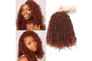 BSMLSPHW Yanky Crochet Braids Hair 8 sztuk (30 pasm) Senegalese with Curls Synthetic Extension Bouncy Spring Crochet Hair for Black Women
