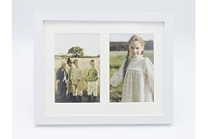 TIME HOME DEVELOPMENT Marco foto múltiple con paspartú para collage de fotos 10x15 para mesa o pared (2 FOTOS, BLANCO)