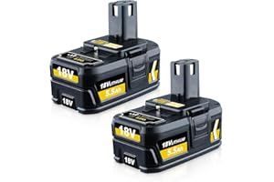 VANTTECH 2Packs 5.5Ah 18V P108 lithium_ion Battery Replacement for Ryobi 18V Battery P104 P105 P107 P108 P507 BPL-1815 BPL-1820G BPL18151 BPL1820 Tools