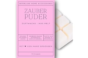 Interluxe Duftmelt Wachsmelt Zauberpuder rosa angenehm duftend Waxmelt 100% pflanzlich Duftwachswürfel für Duftlampe Wachs mit Duftöl Indoor Melts Duftwachs für Aromalampe