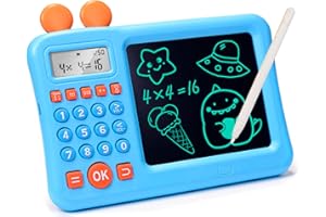 ZNZ Kids Math Calculator, Toddler Games Learning Educational Toys Gifts for 4 5 6 7 8 9 Year Old Boys and Girls, Number Calculate Training Machine & LCD Drawing Scribble Boards Montessori Toy for KS 1 2 3