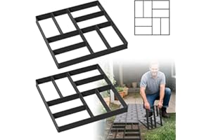 UISEBRT Pflastersteine,Quadratisch Beton Gießform,DIY Pflasterform für Beton,Zement,für das Basteln Garten,Weg,Menschen,40x40x4cm 2PCS,Schwarz