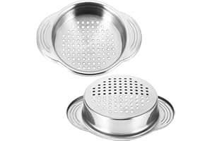 XiangSKY Mini Sieve Can Strainer, 2Pcs Stainless Steel Food Can Drainer, Multifunctional Sieve Tuna Press Can Strainer Kitchen Tools Colander for Most Food Tins,(232DBY-4458322-00044)