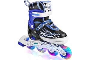 ‎HIKOLE Hikole verstellbare Inline-Skates für Kinder, Kinder mit Kindern Inline-Skates mit Allen leuchtenden Rädern Inline-Skates Klingen für Anfänger Jungen Mädchen Herren Damen