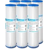 Membrane Solutions 20 Micron Pleated Polyester Sediment Water Filter Universal Whole House Replacement Cartridge Pre-Filter C