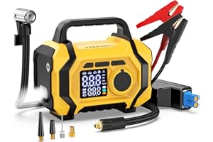 ‎FOWAWU FOWAWU Booster Auto Starthilfe Powerbank mit Kompressor 9-in-1, Auto Starthilfe Powerbank 6000A 26800mAh(bis All Benzin, 10L Diesel), Luftpumpe Elektrisch Akku 150psi Autostop Function