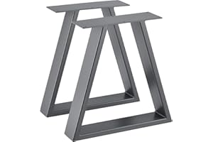 [en.casa] Set di 2 Gambe in Acciaio per Mobili Fai da Te - Altezza 40 cm - 2 Paia di Gamba Trapezoidale per Tavolino Panchina incl. Feltrini - Grigio