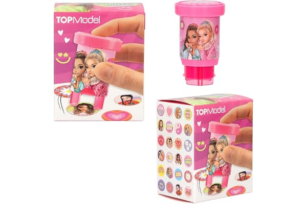 Depesche 13348 TOPModel Sticker Stamper - Set de Stickers pour tamponner des Autocollants de modèles, y Compris Un Tampon et 160 Stickers