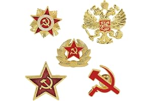HiyyFloy 5 stycken Sovjetstjärnan Brosch Sovjetunionen Badge Ryska Sovjetkommunistiska Brosch Brosch Märke Ryggsäck Klädtillb
