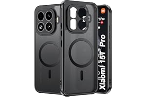FDHYFGDY Funda Magnética para Xiaomi 15T Pro 5G, Carcasa Rígida de PC Ultrafina y Resistente a Arañazos+Silicona Suave Antideslizante en el Lateral, Carcasa Esmerilada Translúcida.
