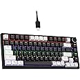 Newmen GM326 Wired Mechanical Keyboard,75% Percent Mini Backlit Hot Swappable Gaming Mechanical Keyboard with Knob,82 Keys Anti-Ghosting Compact Gaming Keyboard for PC Win Mac,White/Black,Red Switch